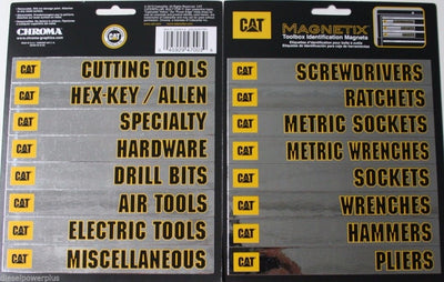 16 Caterpillar CAT tool box magnets snap on matco craftsman label drawer decal