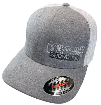 Cowtown Showdown 2022 OSFA FlexFit Embroidered Hat Heather Grey/White
