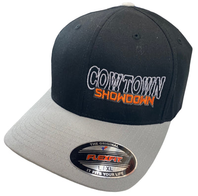 Cowtown Showdown 2022 Embroidered Flexfit Hat Black/Grey Orange Logo L/XL