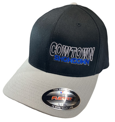 Cowtown Showdown 2022 Embroidered Flexfit Hat Black/Grey Blue Logo L/XL