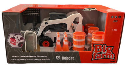 Tomy 1/16 Big Farm Bobcat S450 Skid Steer Set with Accessories 47259