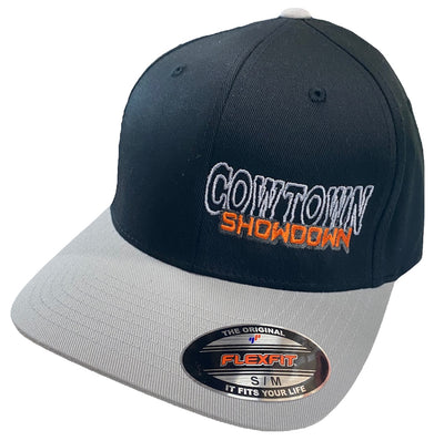 Cowtown Showdown 2022 Embroidered Flexfit Hat Black/Grey Orange Logo S/M
