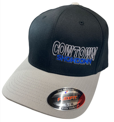 Cowtown Showdown 2022 Embroidered Flexfit Hat Black/Grey Blue Logo S/M