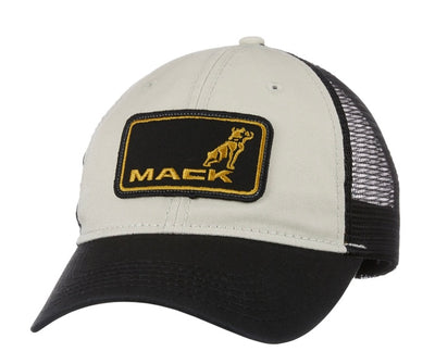 Mack Trucks Black & White with mesh Mack Logo Embroidered Patch Trucker Cap/Hat