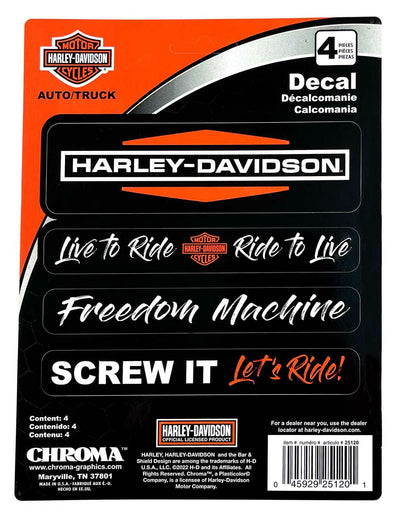 CHROMA 25120 Harley-Davidson 4pc Slogans Decal Kit