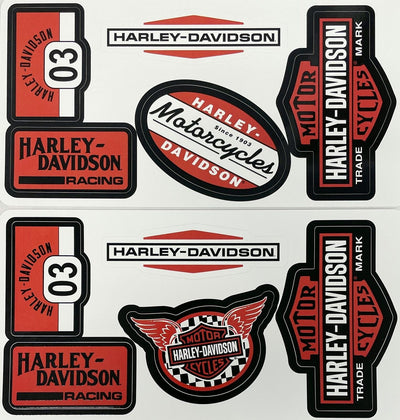 CHROMA 45950 Harley-Davidson 10pc - 6 Vintage Race Inspired Designs Decal Kit