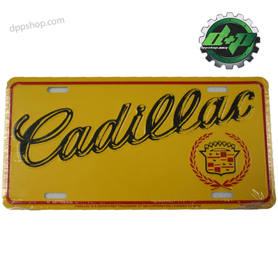 Yellow Cadillac License Plate