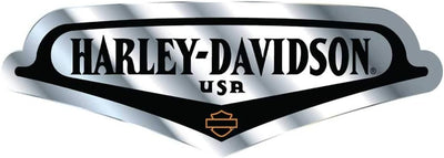 Harley-Davidson Debossed V-Tank Aluminum Decal - Silver & Black - 5 x 7 in.