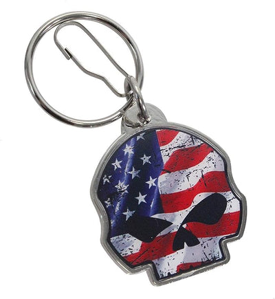 Harley-Davidson® Willie G Skull American Flag Keychain