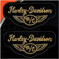 CHROMA 25122 Harley-Davidson 2pc Vintage Winged Motorcycle Scripted Logo
