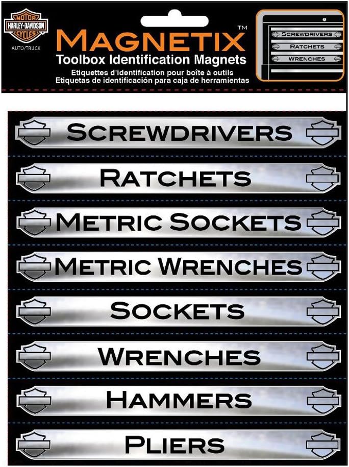Harley-Davidson Magnetix Toolbox Identification Magnets, 16 Pack 47000