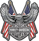 Harley-Davidson Embossed Bar & Shield Eagle Flag Chrome Decal - 6 x 8 in