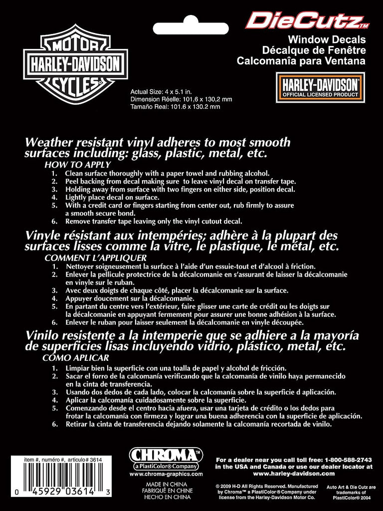 Chroma Graphics Harley Davidson Die Cutz - White Decal 3614