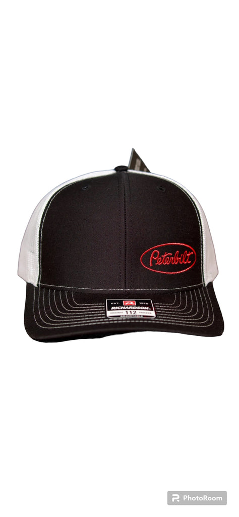 Peterbilt Richardson Classic Black & White Snapback Mesh Cap/Hat