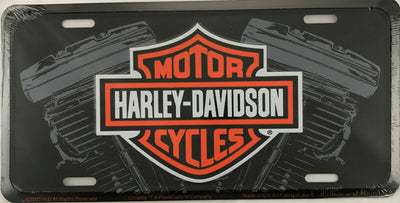 Harley Davidson V Twin Engine Aluminum Metal License Plate Tag Embossed 1842