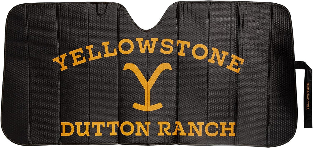 Plasticolor 003410R01 Yellowstone Dutton Ranch Black Matte Accordion Windshield Sunshade