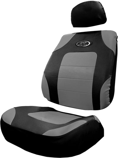 R Racing Sport 3 Piece Gray Seat Cover, 3-Piece Sideless and Low Back 8622R25