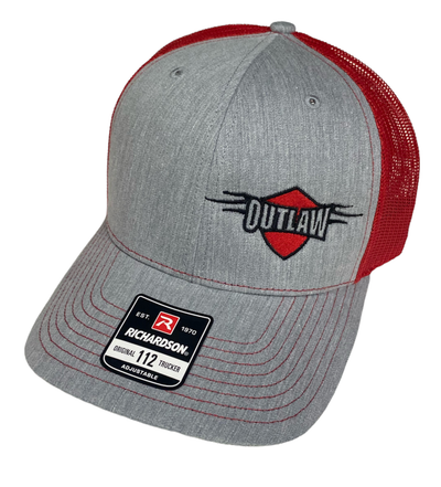 Outlaw Truck and Tractor Pulling Association Denim Gray Red Mesh Richardson Hat