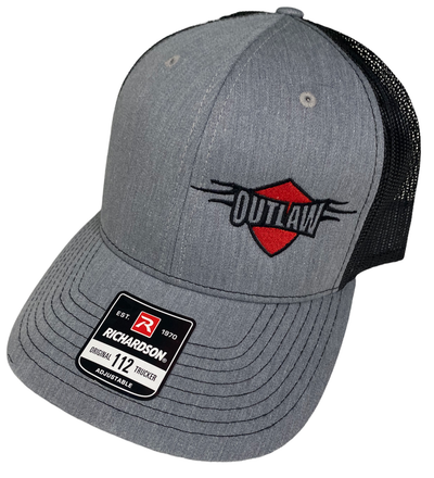Outlaw Truck and Tractor Pulling Association Heather Gray Black Mesh Richardson Hat