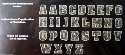 Camo custom letter decal sticker kit real oak tree mossy window vinyl 30 pc. new