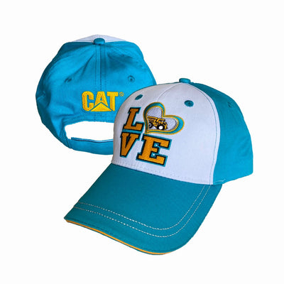 CAT Caterpillar Cap - Toddler Teal Blue Embroidered Love Dozers Aqua Hat