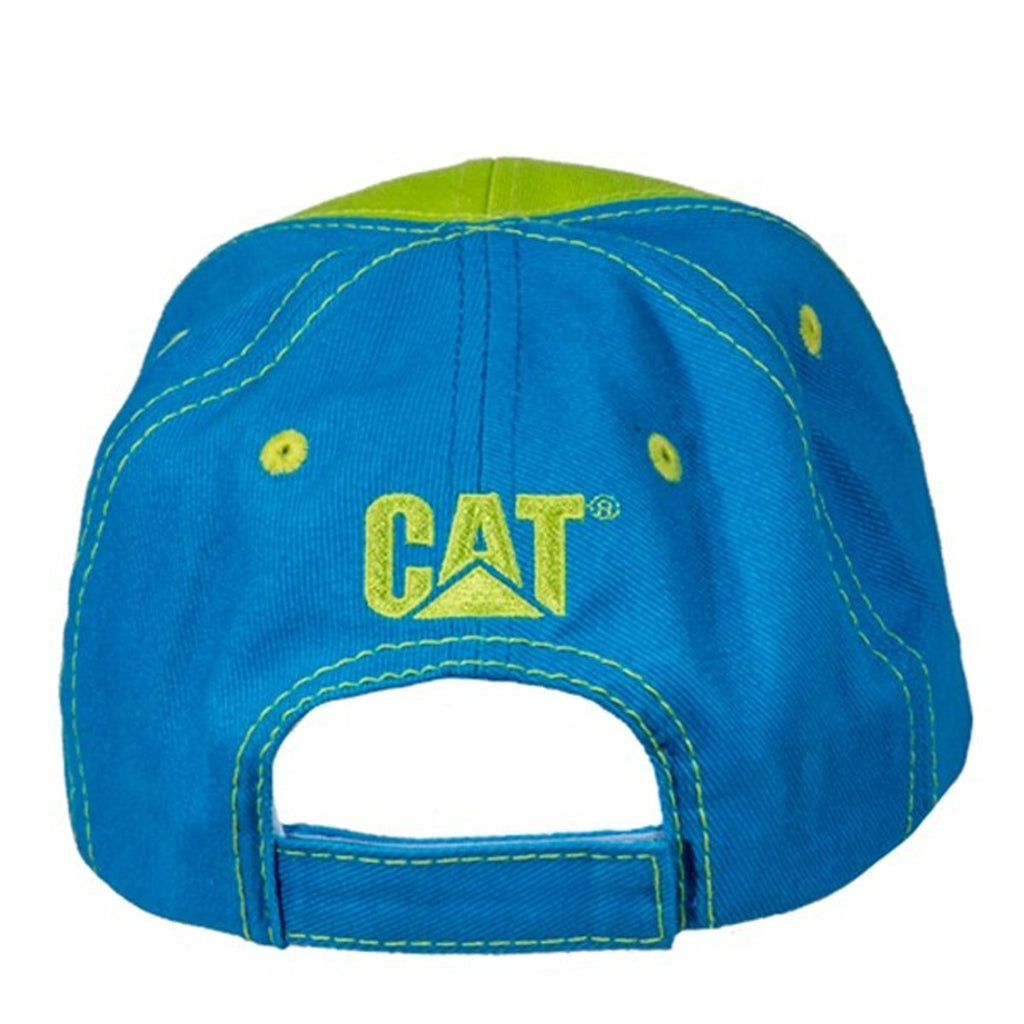 CAT Caterpillar Girl's Two Tone Blue / Green Sweetheart Cap 3D Embroidered heart