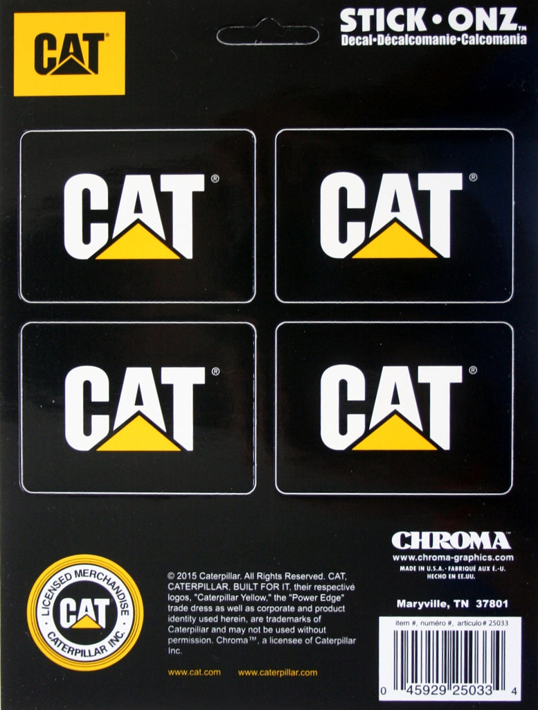 cat caterpillar set of 4 stickers 2.5x2 inches