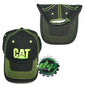 CAT Caterpillar Black Truck hat neon green stitching KW trucker diesel gear