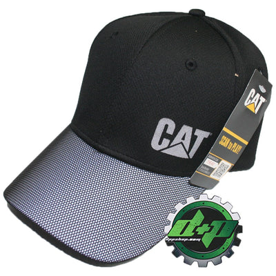 CAT logo Caterpillar Black Reflective safety bill Trucker hat diesel truck cap