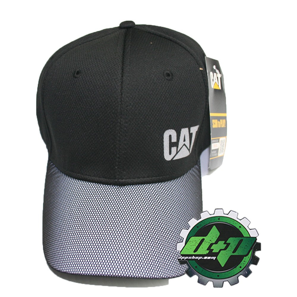 CAT logo Caterpillar Black Reflective safety bill Trucker hat diesel truck cap
