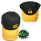 CAT logo Caterpillar Black Trucker hat yellow bill truck diesel gear cap
