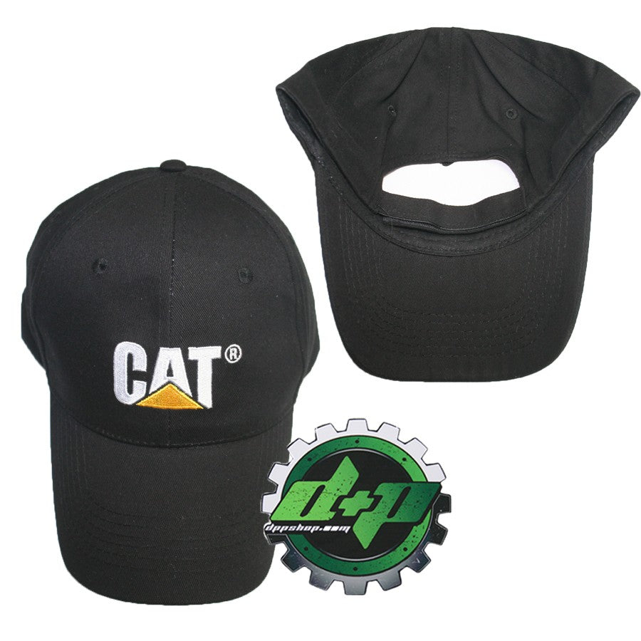CAT logo Caterpillar Solid Black Trucker hat truck diesel equipment gear cap