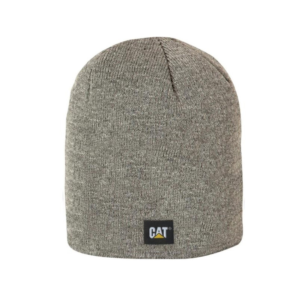 Caterpillar Beanie CAT Logo Knit Grey Beanie Hat Double Layered Winter Cap