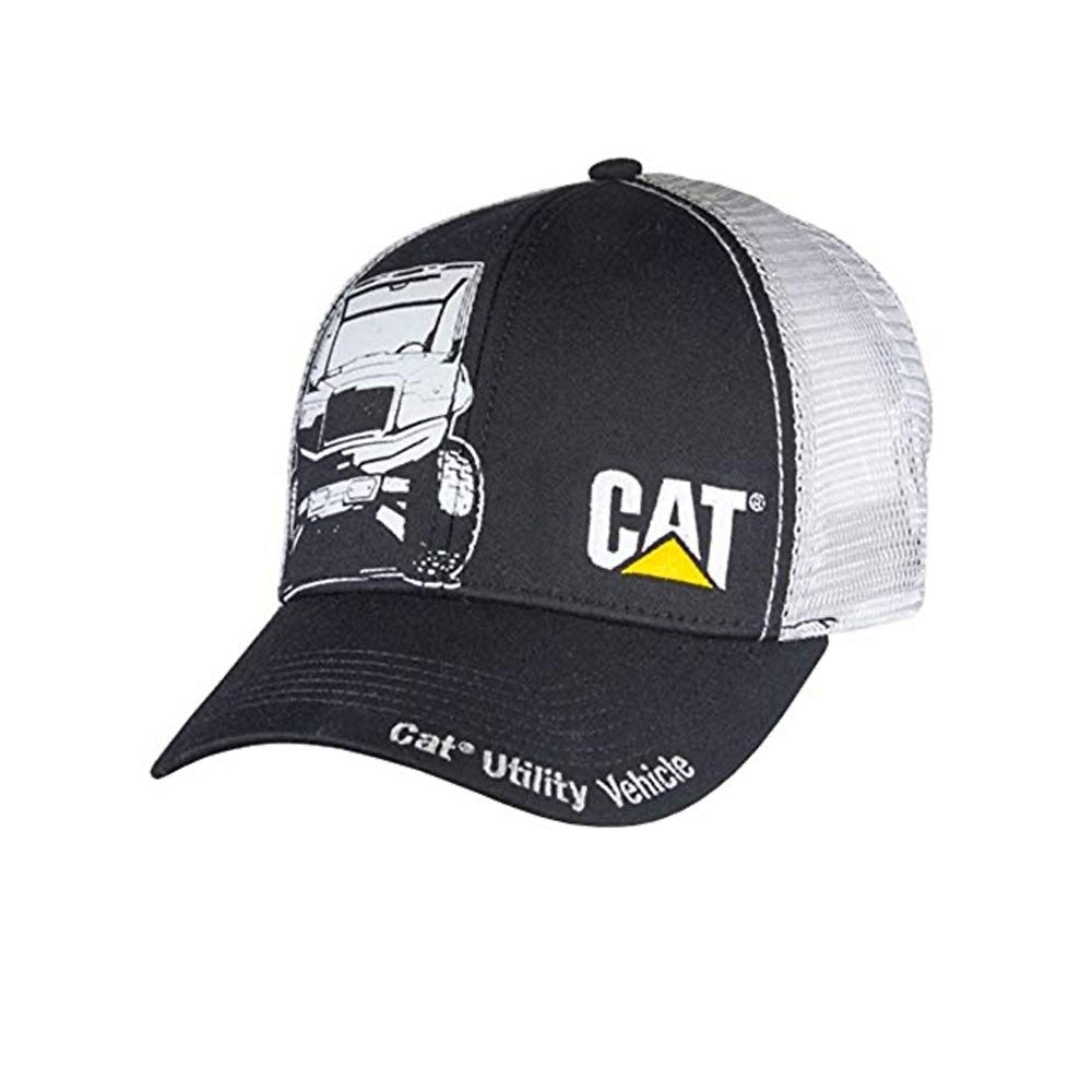 Caterpillar CAT Equipment Black & Gray Front UTV Chino Trucker Mesh Snapback Cap/Hat