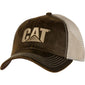 Caterpillar CAT Heavy Equipment Brown Waxy Khaki Mesh Cap/Hat