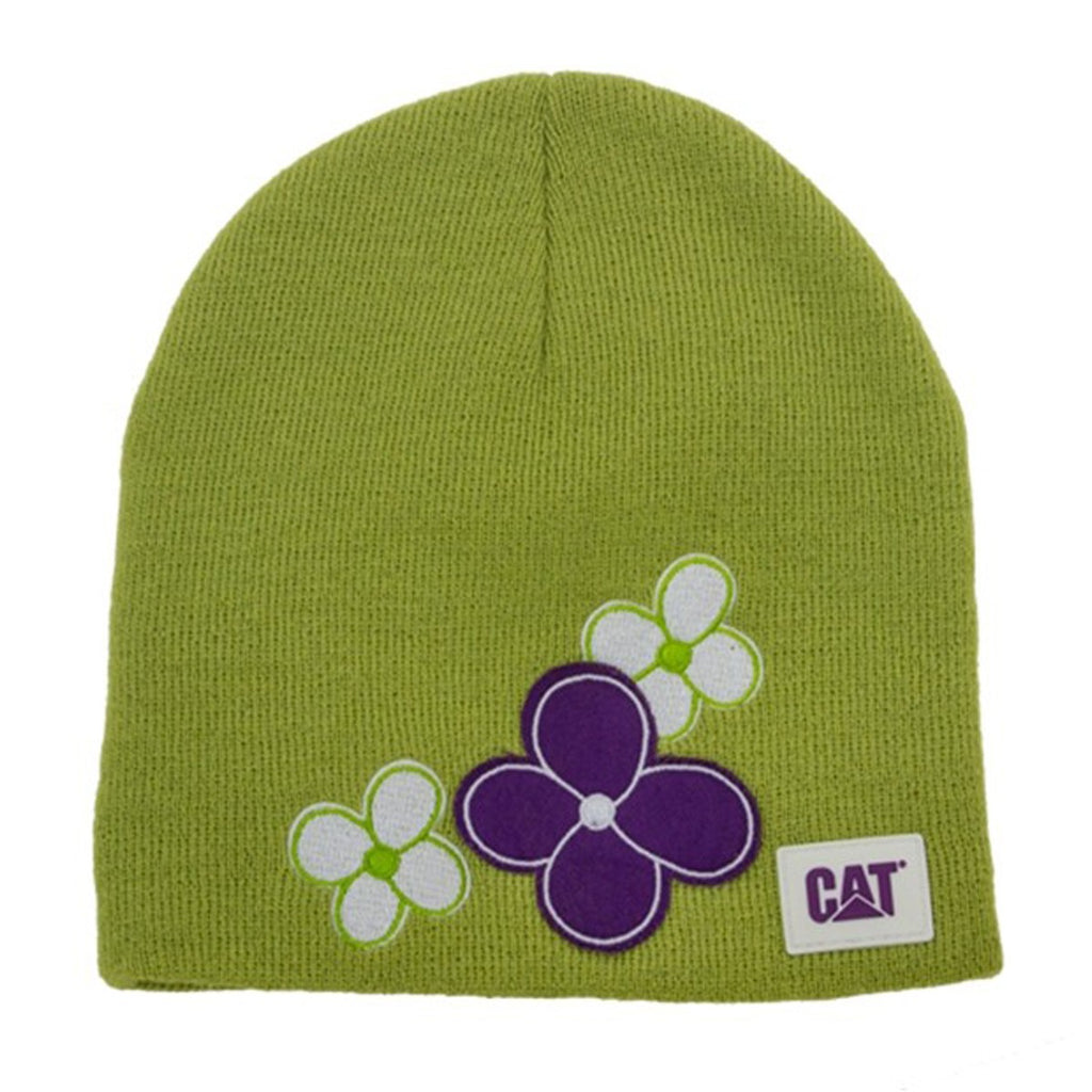 Caterpillar Flower CAT Logo Knit Cap green winter flower beanie stocking hat New