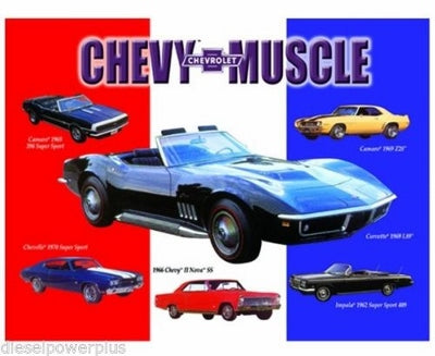 Chevy Muscle Collage Metal Sign