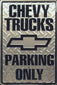 Chevy Trucks Parking Only Metal Sign