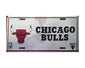 Chicago Bulls License Plate NBA Basketball Licensed Metal Vintage Sign White