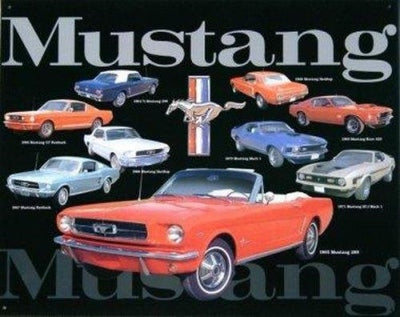 Classic Mustang Collage Metal Sign