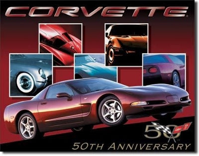 Corvette 50th Metal Sign