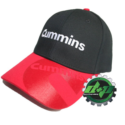 Cummins red & black liquid gel fitted cap stretch fit hat
