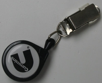 Cummins retractable badge holder ring lanyard key chain