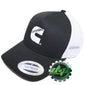 Cummins summer mesh black & white snapback centered logo hat cap