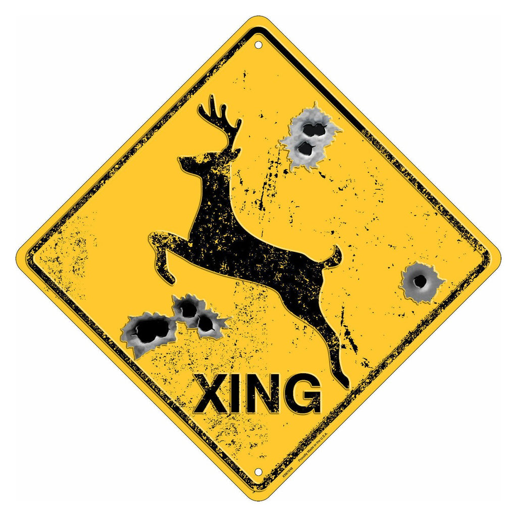 Deer xing crossing parking sign street shop practice classic vintage
