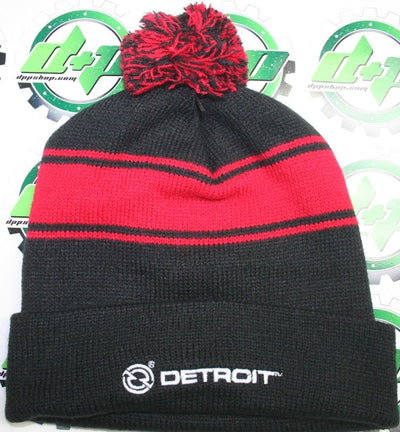 Detroit trucks striped beanie pom pom cap hat