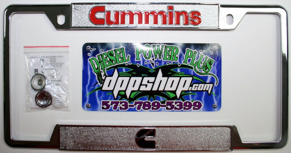 Dodge cummins power chrome plated license plate frame tag border emblem logo id