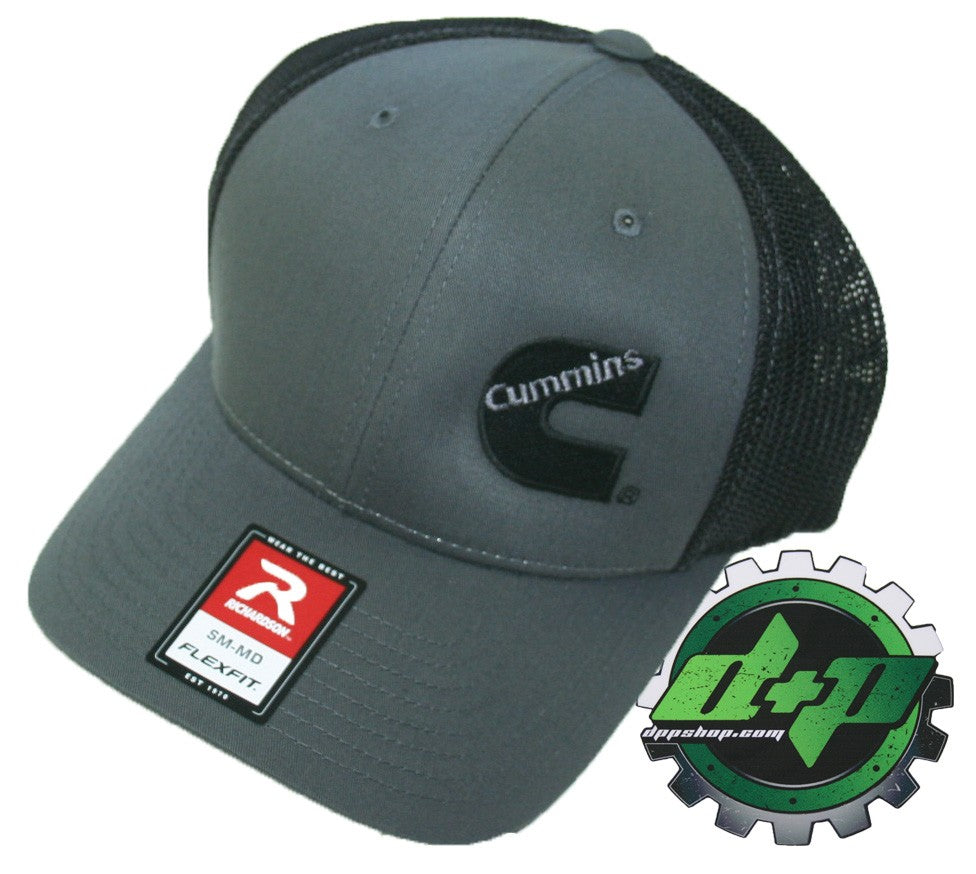 Dodge Cummins trucker hat richardson Charcoal Gray Black mesh flex fit –  dieselpowerplusstore | Flex Caps