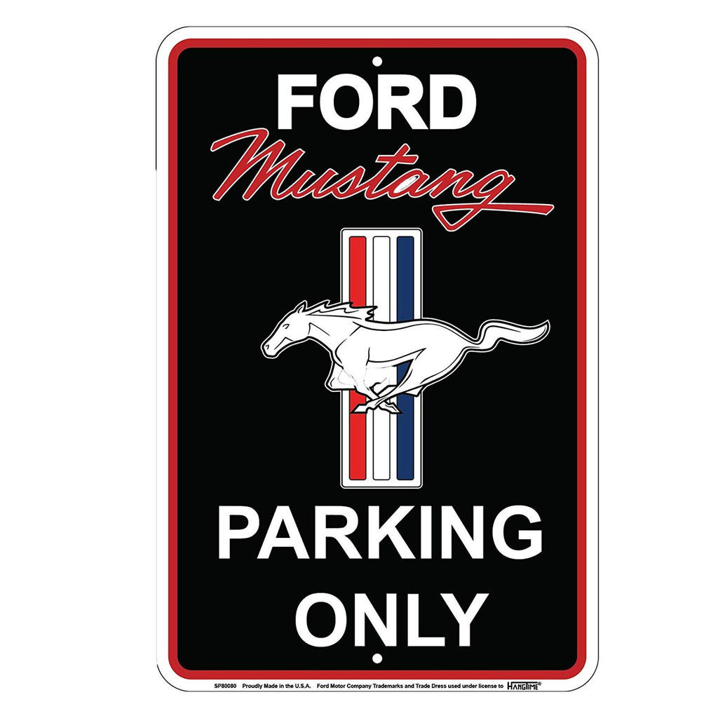 Ford Mustang Parking Only Sign Black New   8 x 12