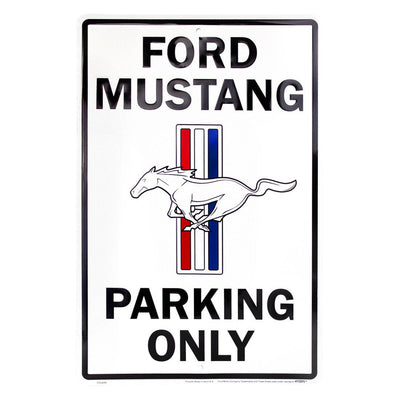 Ford mustang parking only sign work shop home gt shelby new white 12 x 18